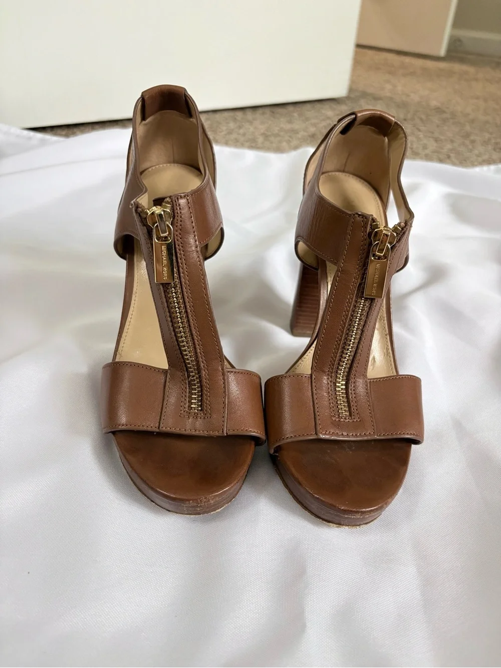 Michael Kors - Zip Front Block Heel Sandals